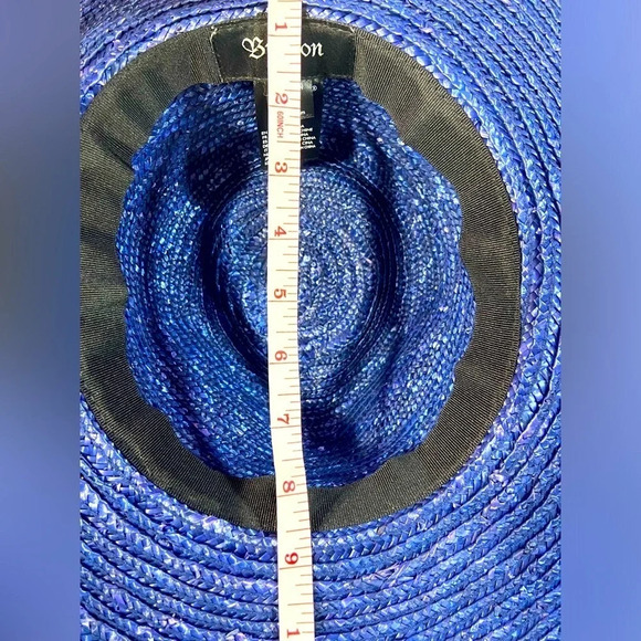 Brixton - Joanna Hat- Wide-brim Straw  Hat - Pacific Blue w/ Purple Undertones. - Picture 7 of 16